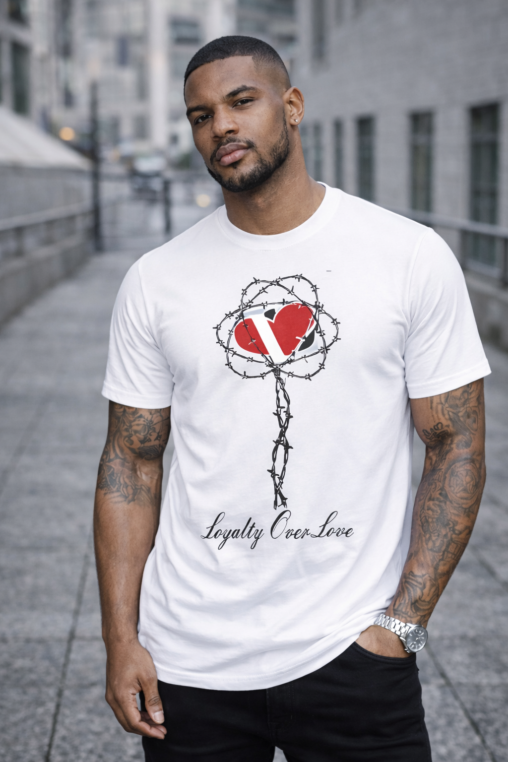 Loyalty Flower Tee 🖤❤️🤍